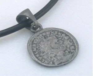 Rubber Cord Choker with Phoenecian Coin