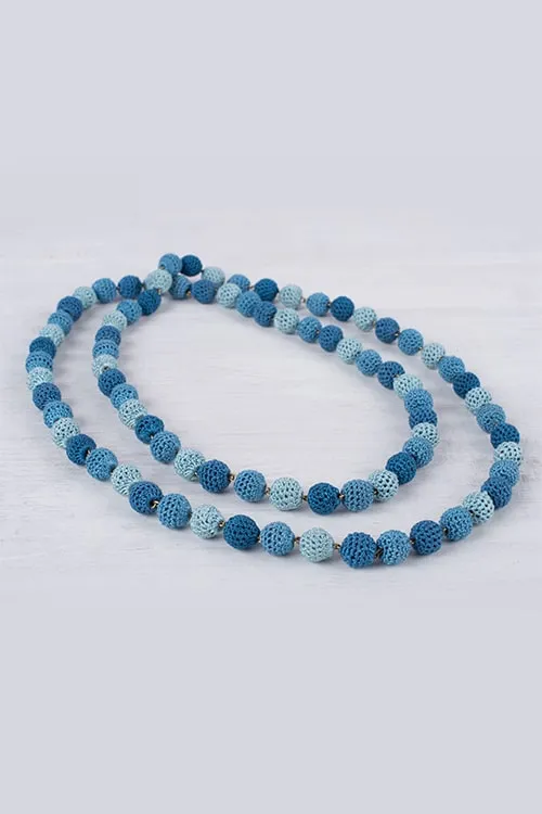 Samoolam Indigo Delight Beaded Chain Necklace