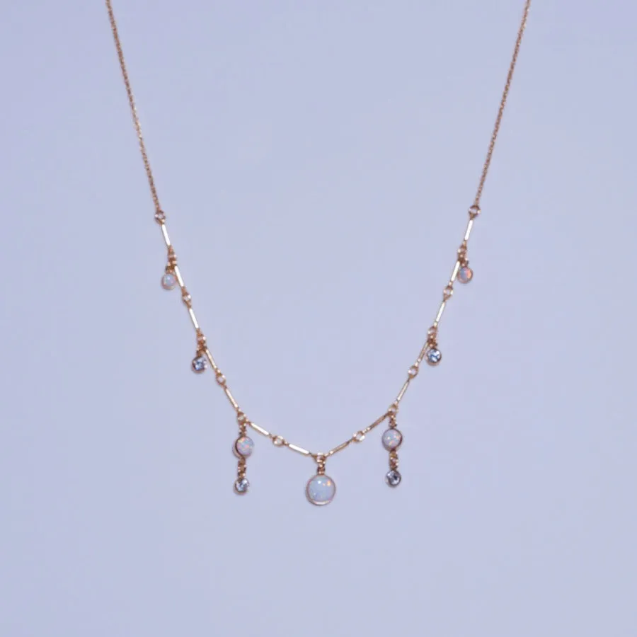 SAMPLE - Extra Opalescent Graduated Pendant Necklace