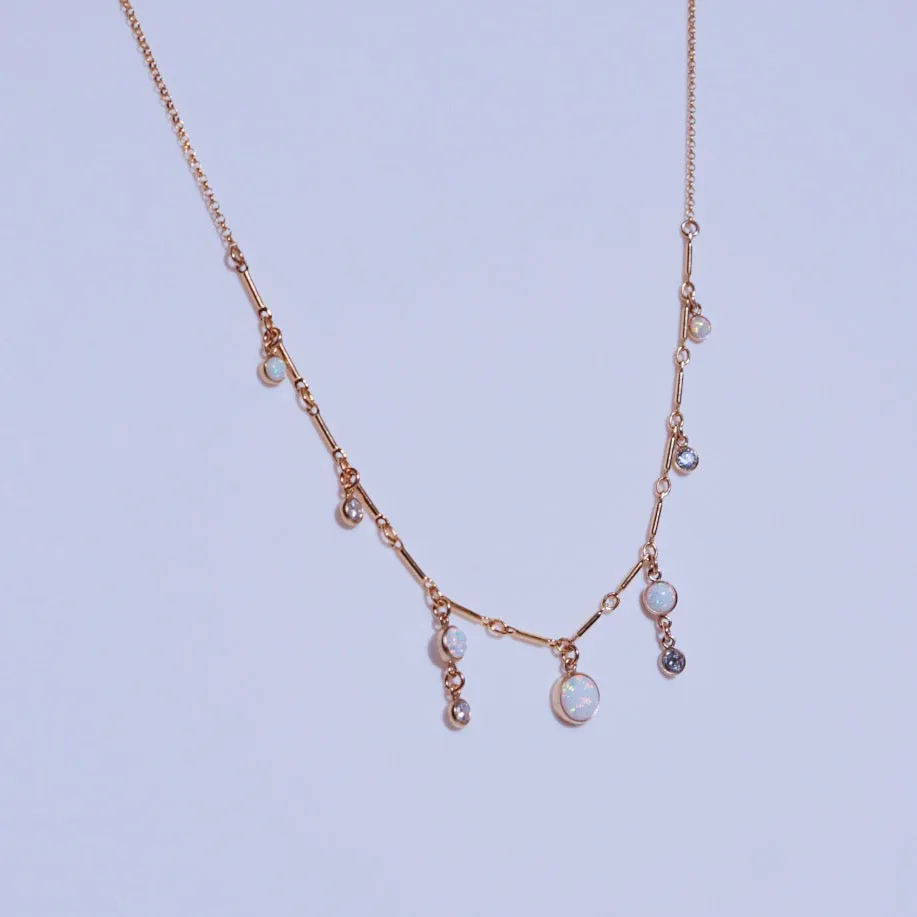 SAMPLE - Extra Opalescent Graduated Pendant Necklace