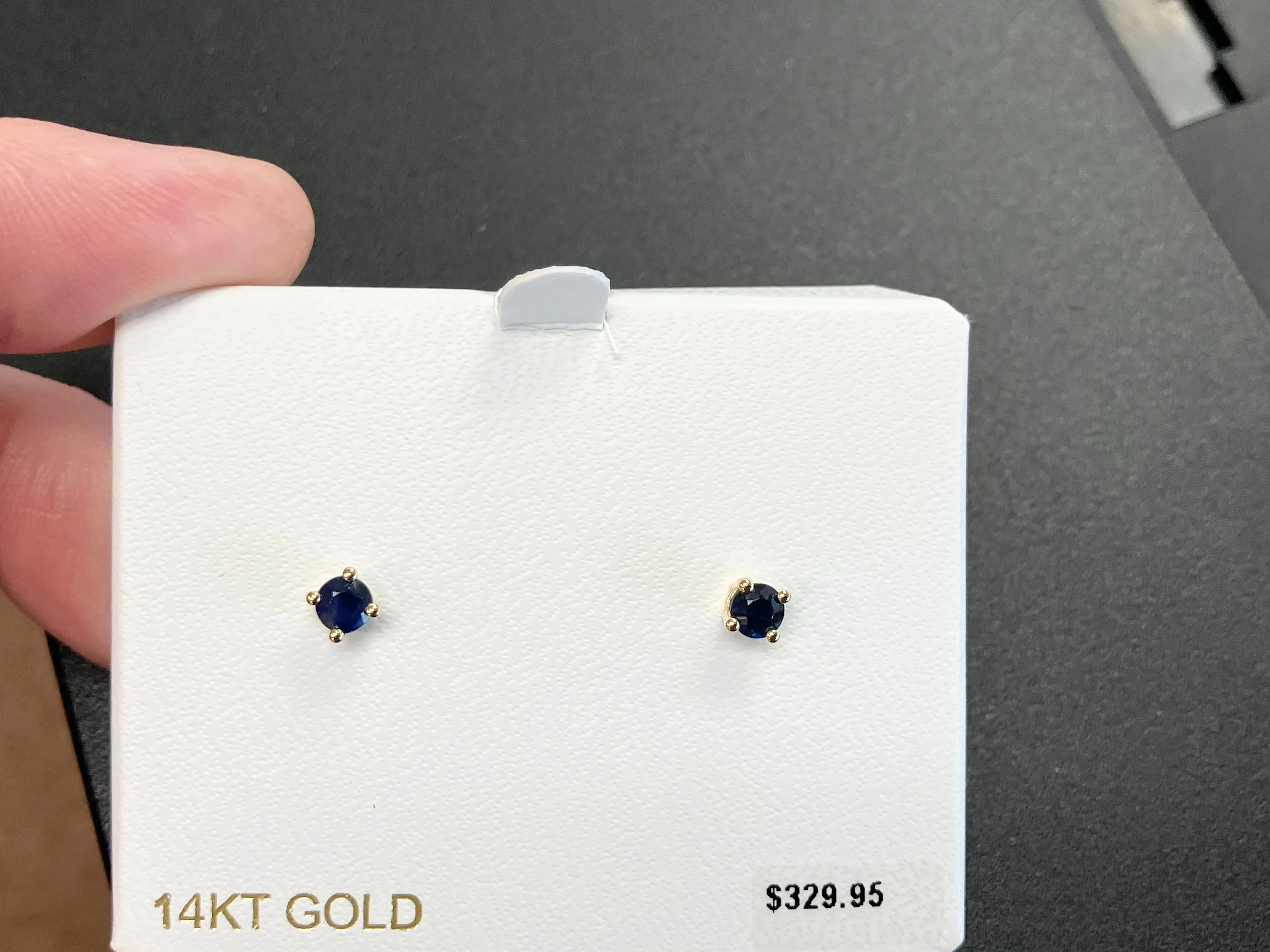 Sapphire 14 K Yellow Gold Stud Earrings