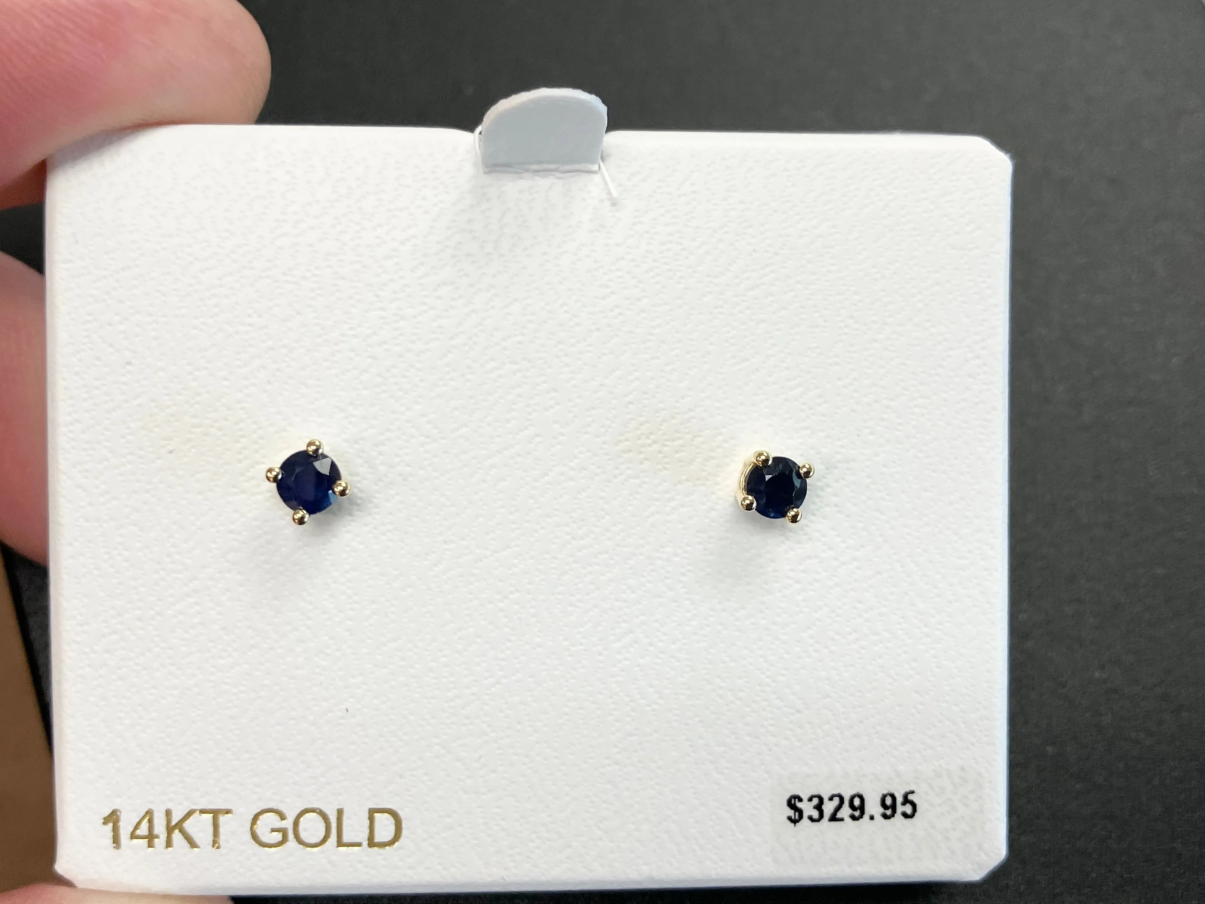 Sapphire 14 K Yellow Gold Stud Earrings