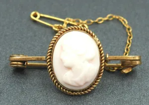 Shell Cameo Rolled Gold Brooch