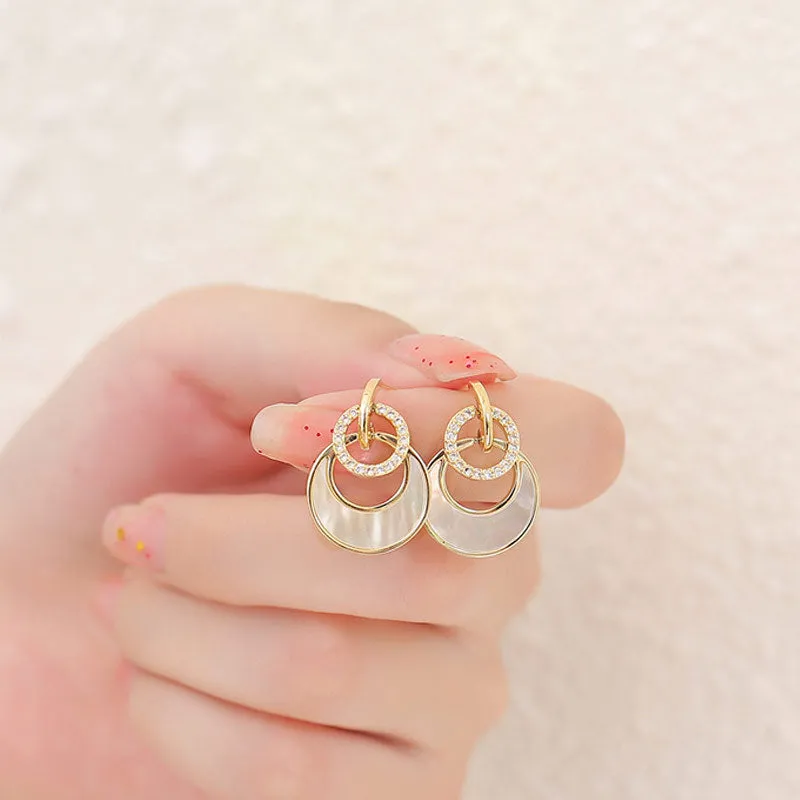 Shell Double Circle Artistic Earrings