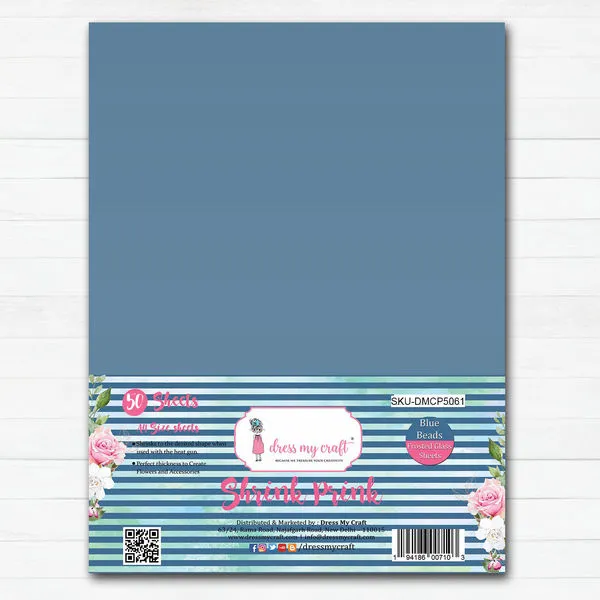 Shrink Prink - Blue Beads Frosted Glass Sheet - Pack of 50 Sheets