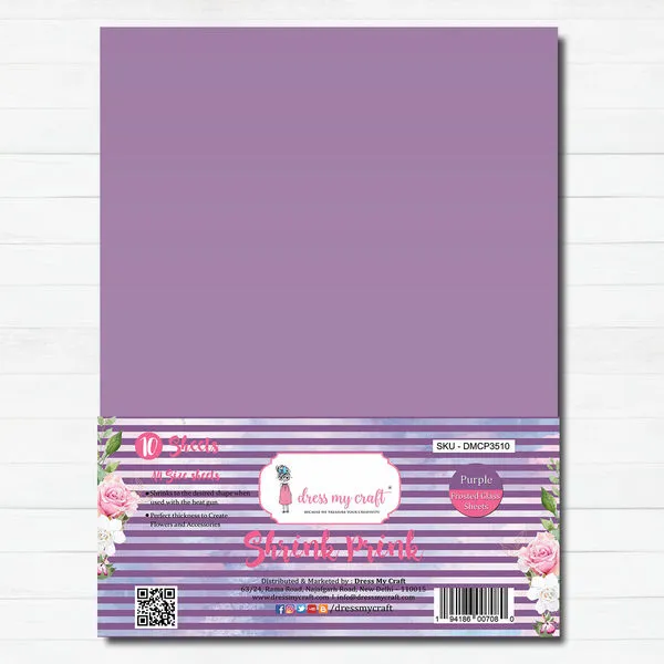 Shrink Prink - Purple Frosted Glass Sheet - Pack of 10 Sheets