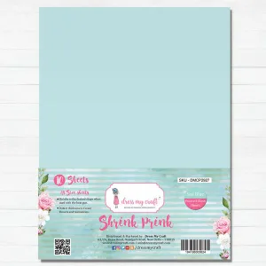 Shrink Prink - Sea Blue Frosted Glass Sheet - Pack of 10 Sheets