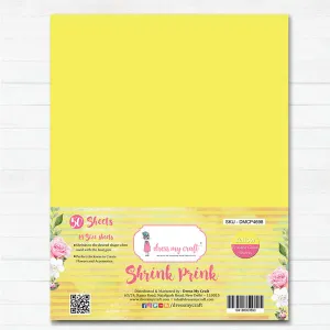 Shrink Prink - Yellow Frosted Glass Sheet - Pack of 50 Sheets