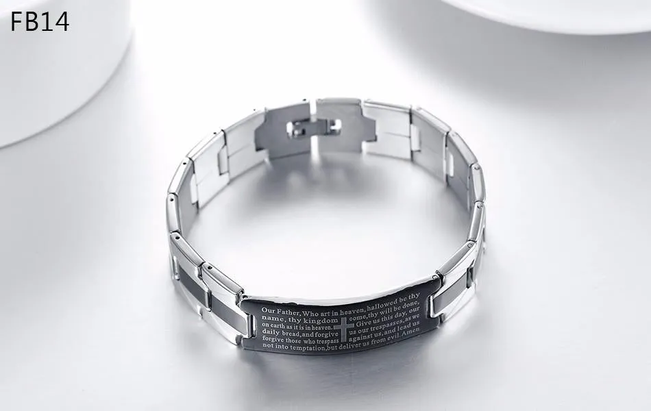 Silver Cristo Bangle Bracelet