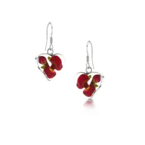 Silver Drop Earrings - Poppy & Rose Bohemia Collection - Heart