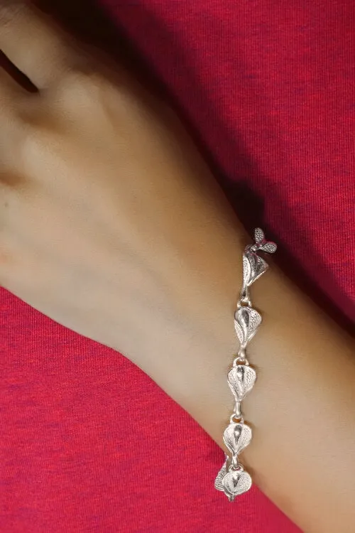 Silver Linings "Pankhuri" Silver Filigree Handmade Bracelet