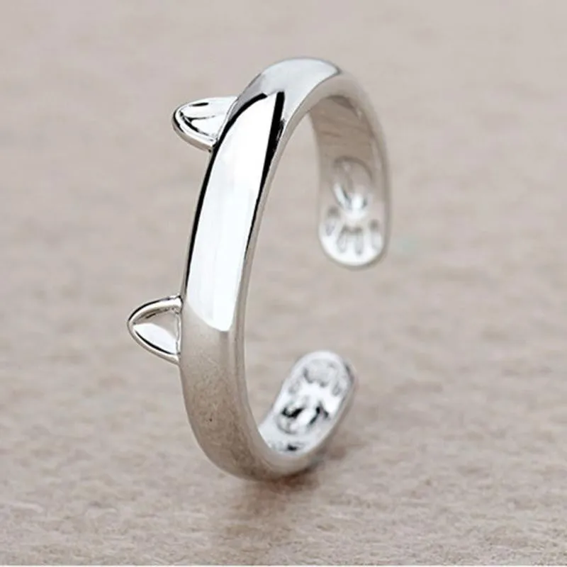 Silver Plated Cat Ear Ring Jewellery