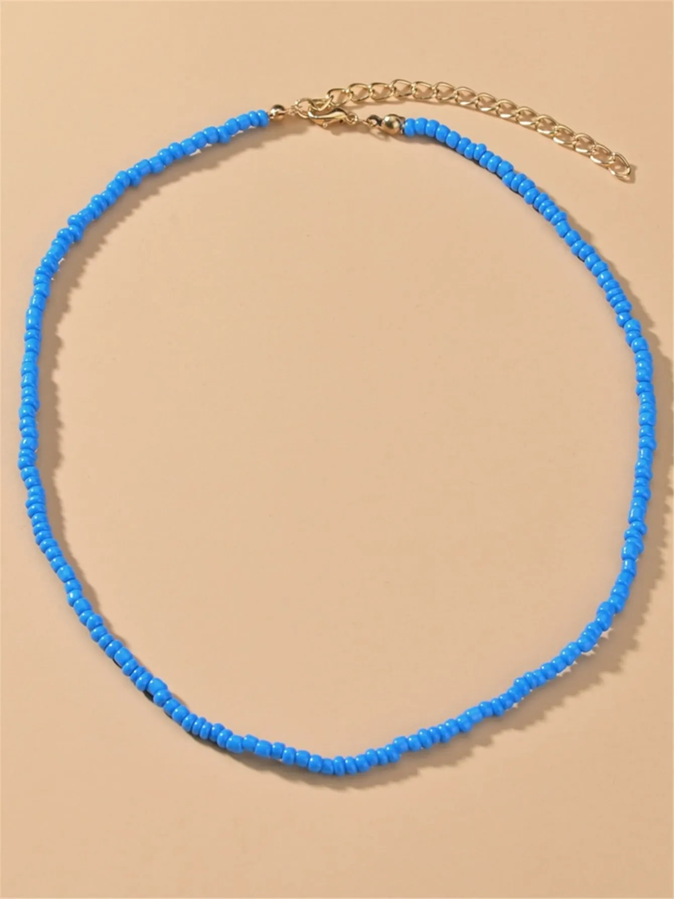 Simple Blue Beaded Necklace for Women Girls Accessories Jewelry Gifts Gift for