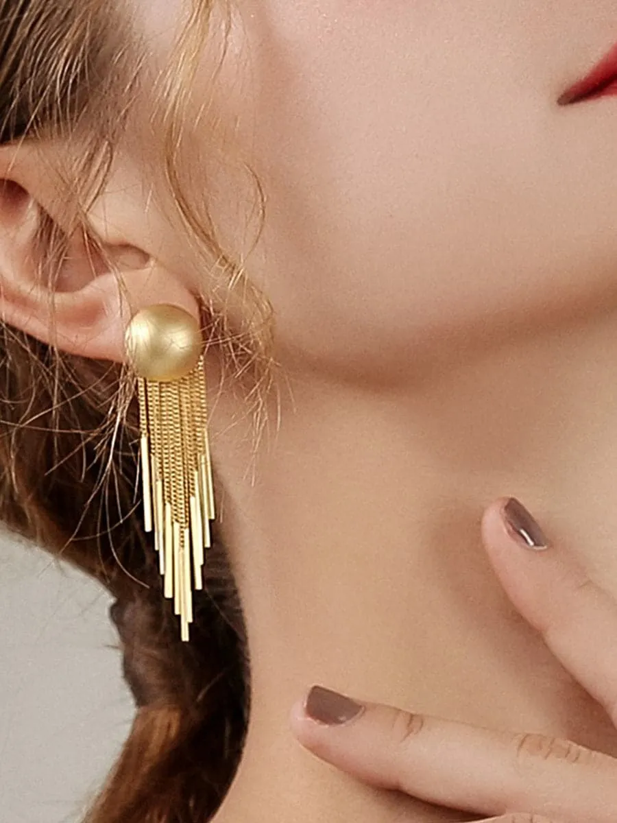 Simple Round Tassel Earrings MSE00141