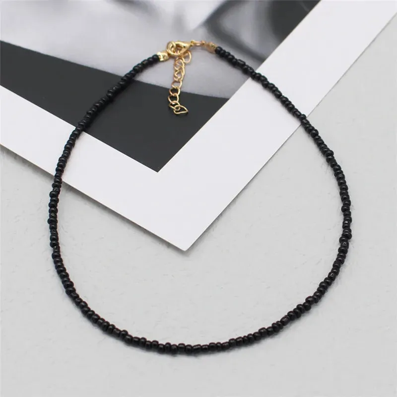 Simple Seed Beads Strand Choker Necklaces