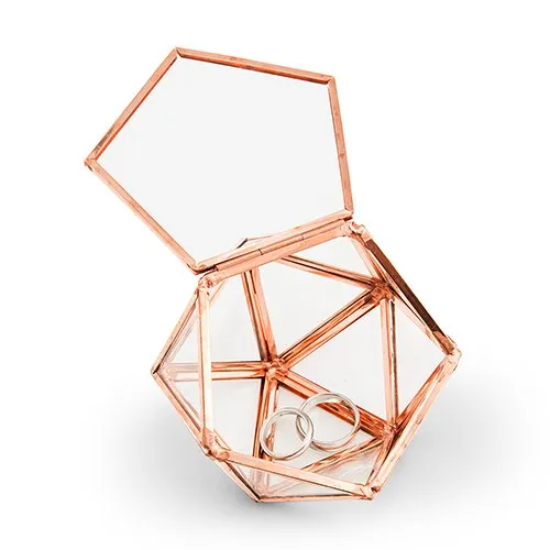 SMALL GLASS GEOMETRIC TERRARIUM STYLE RING BOX