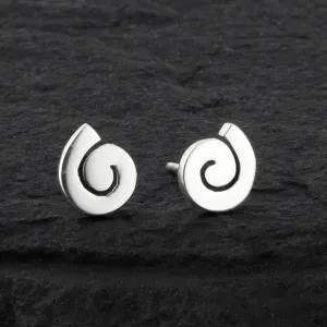 Small Sterling Silver Spiral Stud Earrings