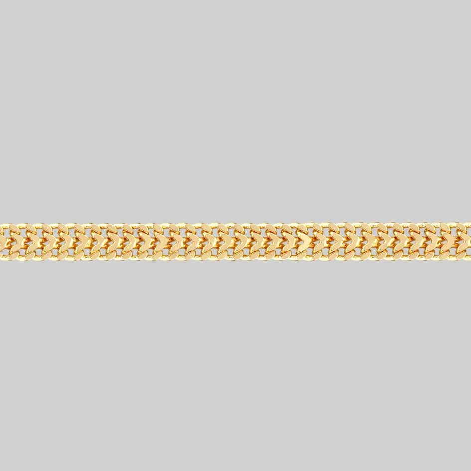 SOLACE. Wide Curb Chain Choker - Gold