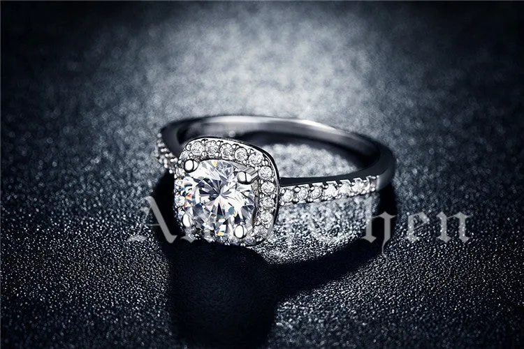 Square Simulated Diamond Engagement ring Accessory