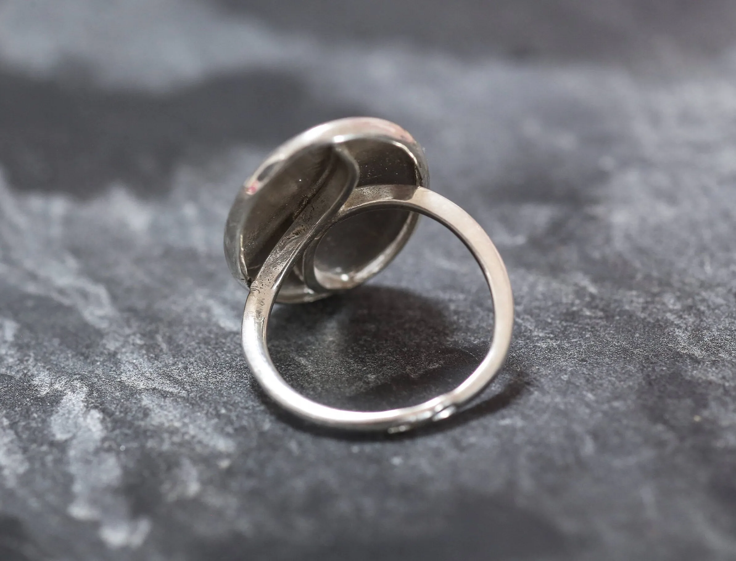 Statement Oval Ring - Large Silver Ring - Minimalist Oval Ring