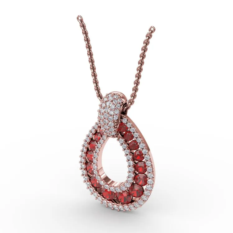 Steal The Spotlight Ruby and Diamond Pendant