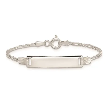 Sterling Silver 6inch Polished Engraveable Childrens ID Bracelet