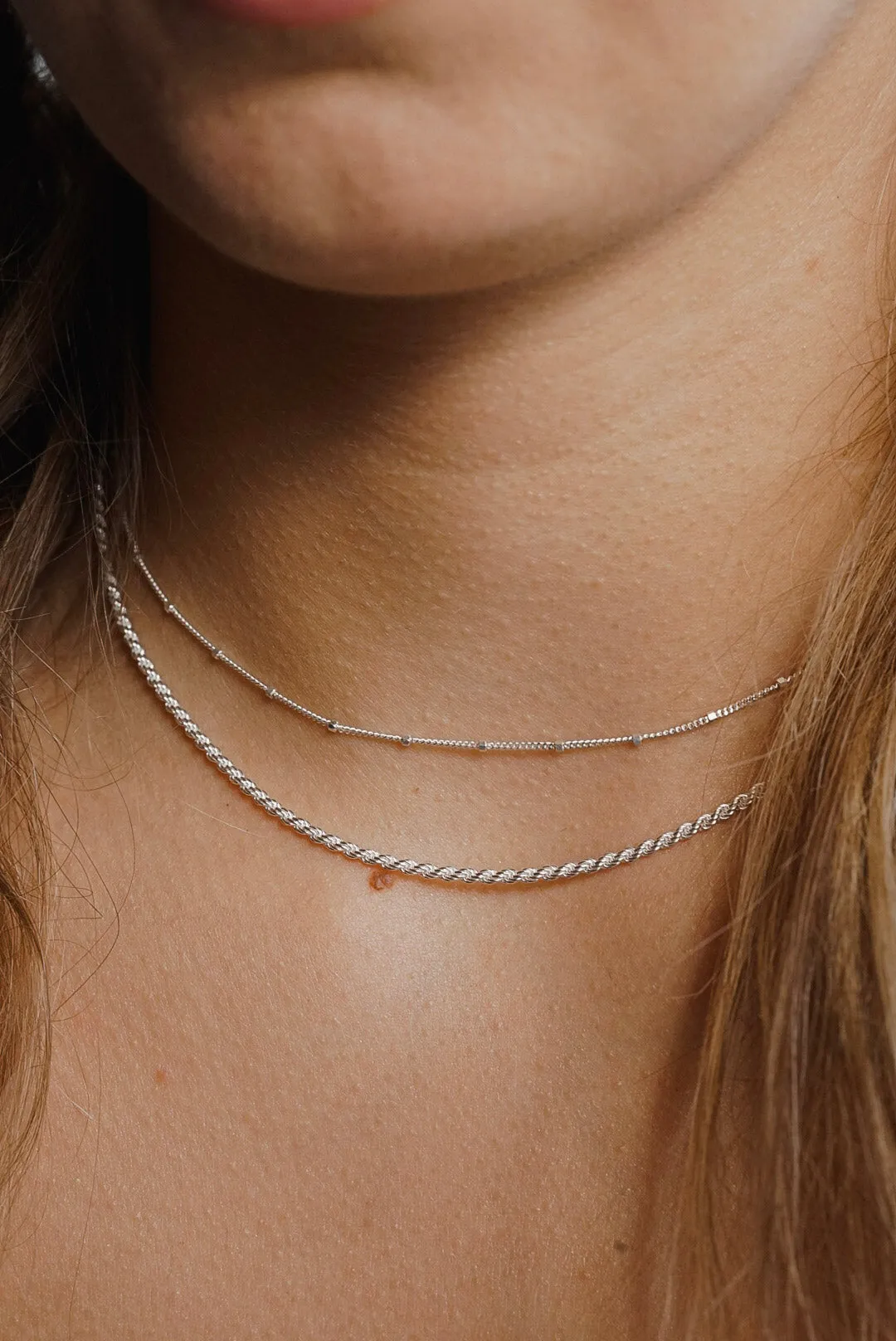 Sterling Silver Beaded Collar Necklace