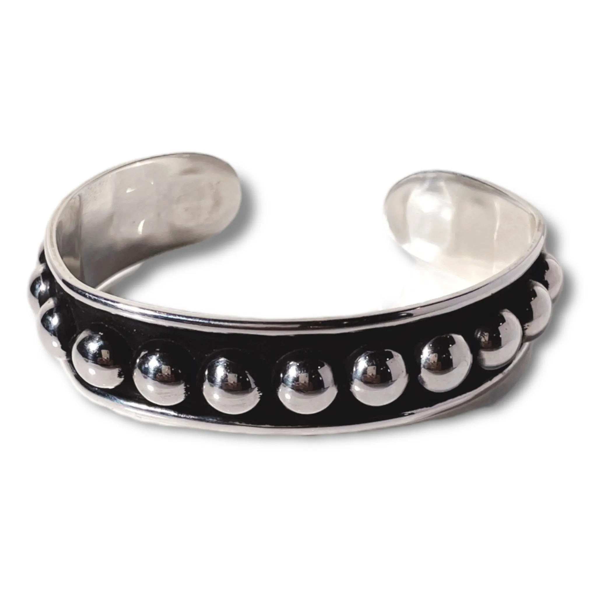 Sterling Silver Large Ball Cuff