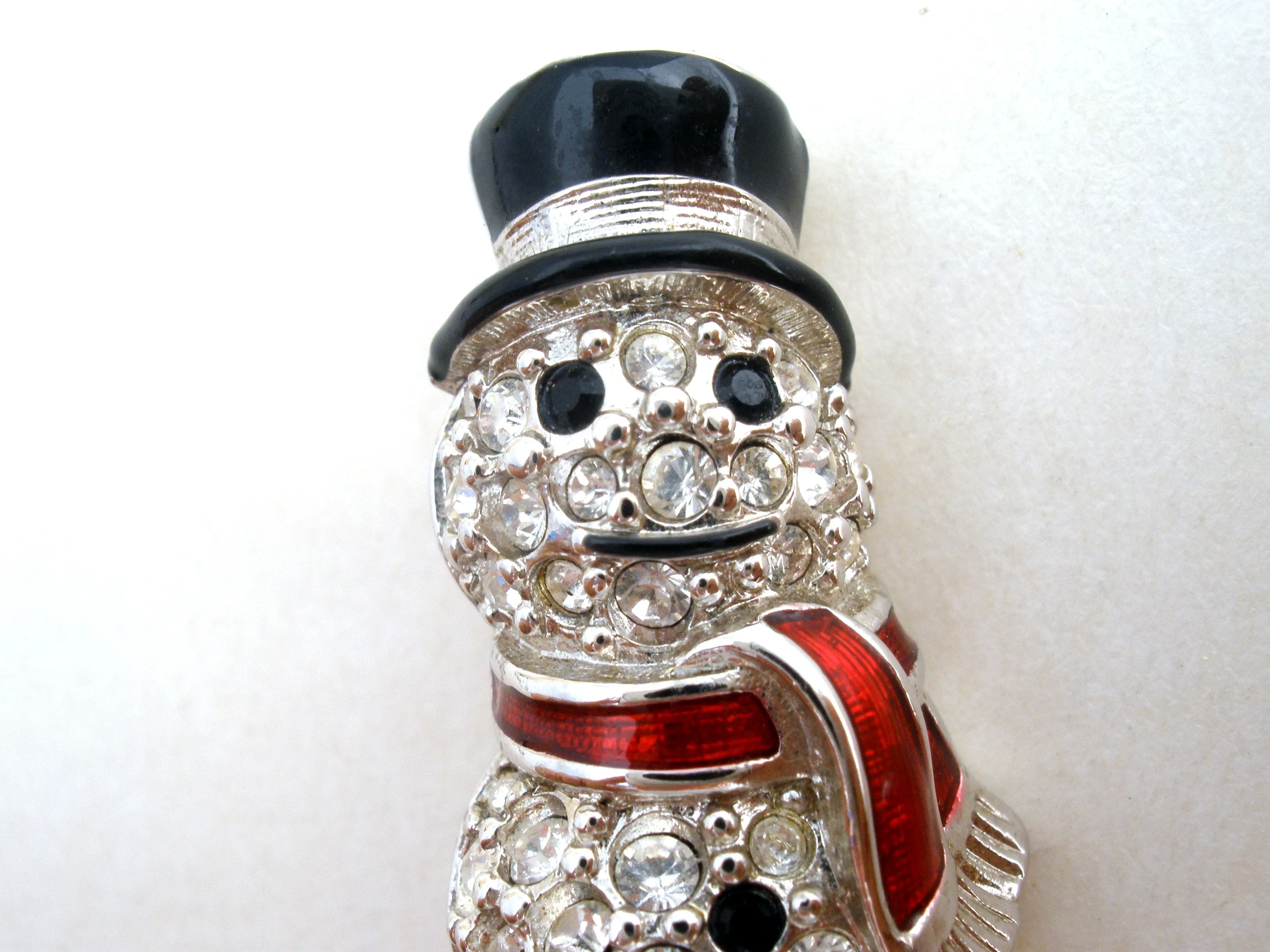 Swarovski Snowman Brooch Pin Vintage