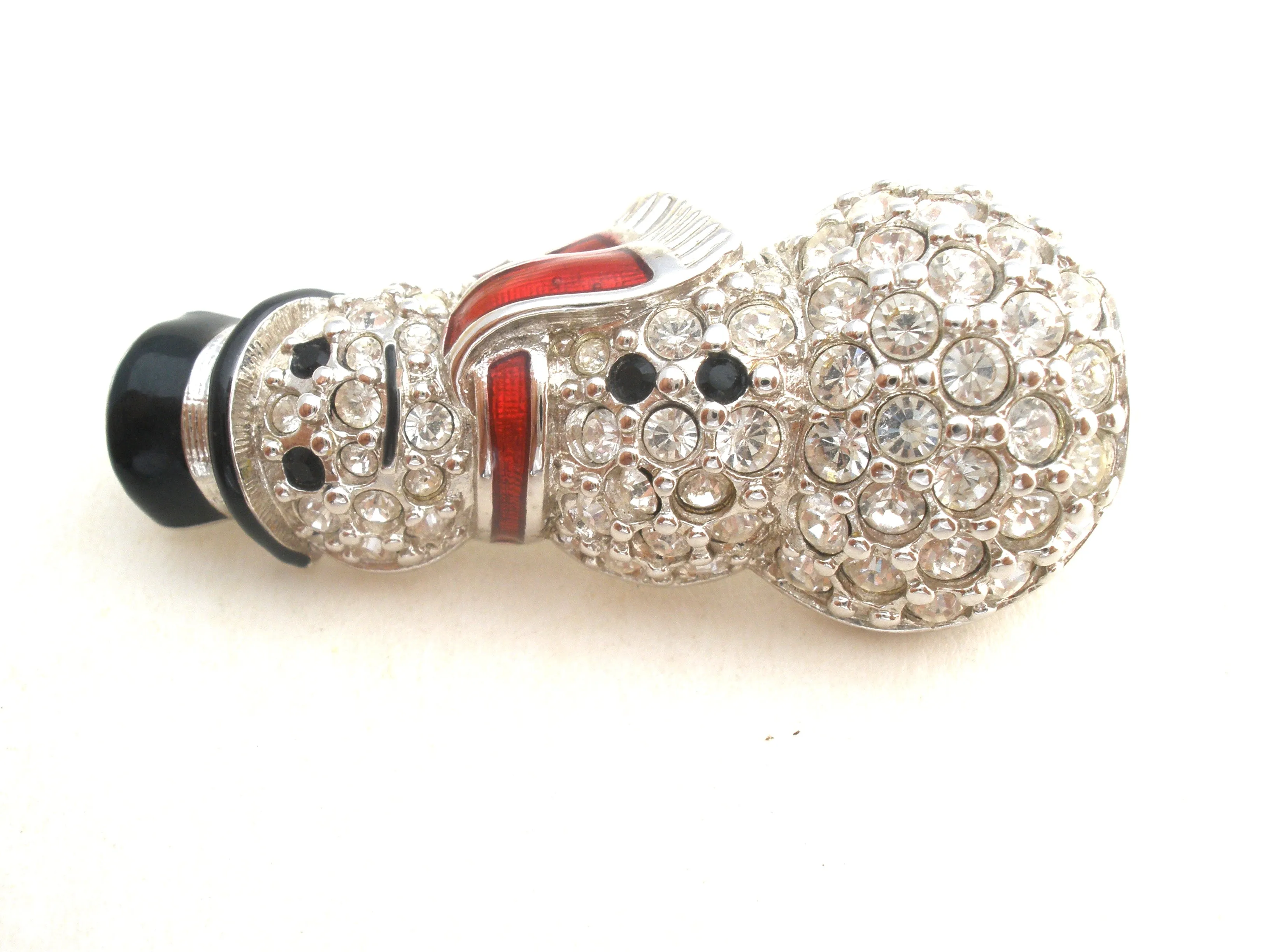 Swarovski Snowman Brooch Pin Vintage