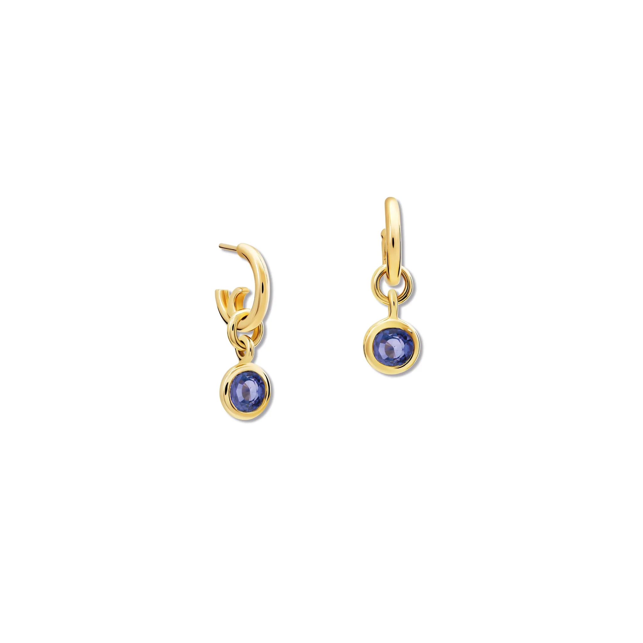 Talya Earring Drops Yellow Gold - Blue Sapphire