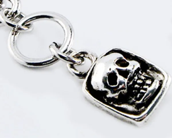 Teardrop Toggle Choker with Skull Square