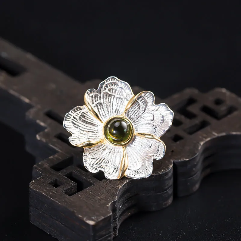 Tourmaline Lotus Brooch High-end Femininity Men's Suit Corsage Accessories