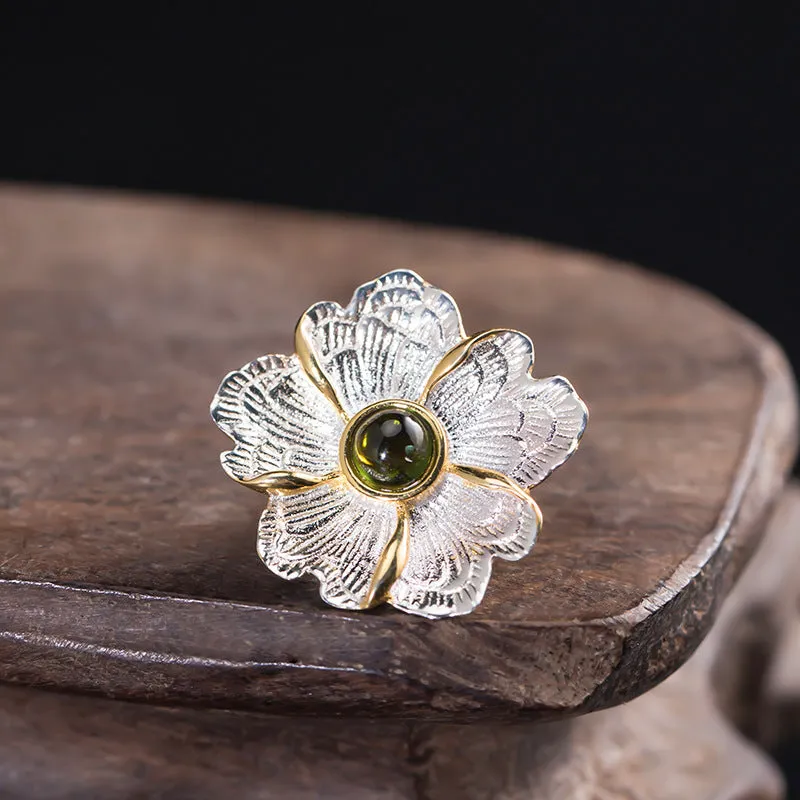 Tourmaline Lotus Brooch High-end Femininity Men's Suit Corsage Accessories