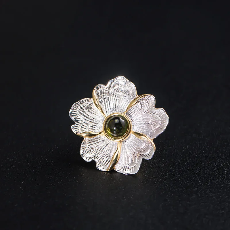 Tourmaline Lotus Brooch High-end Femininity Men's Suit Corsage Accessories