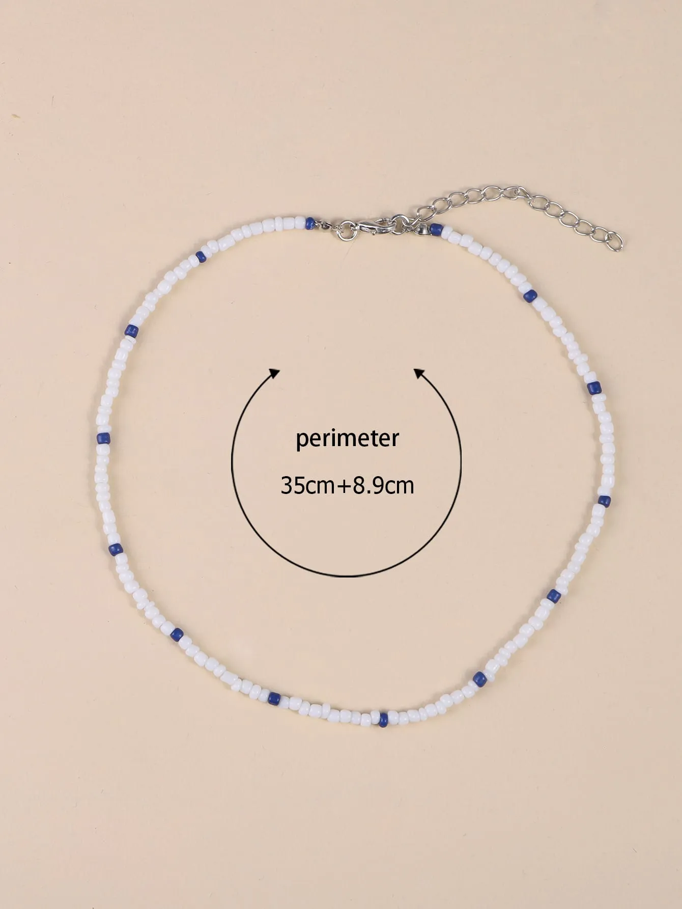 Two Tone Blue and White Beaded Necklace for Women Girls Accessories Jewelry