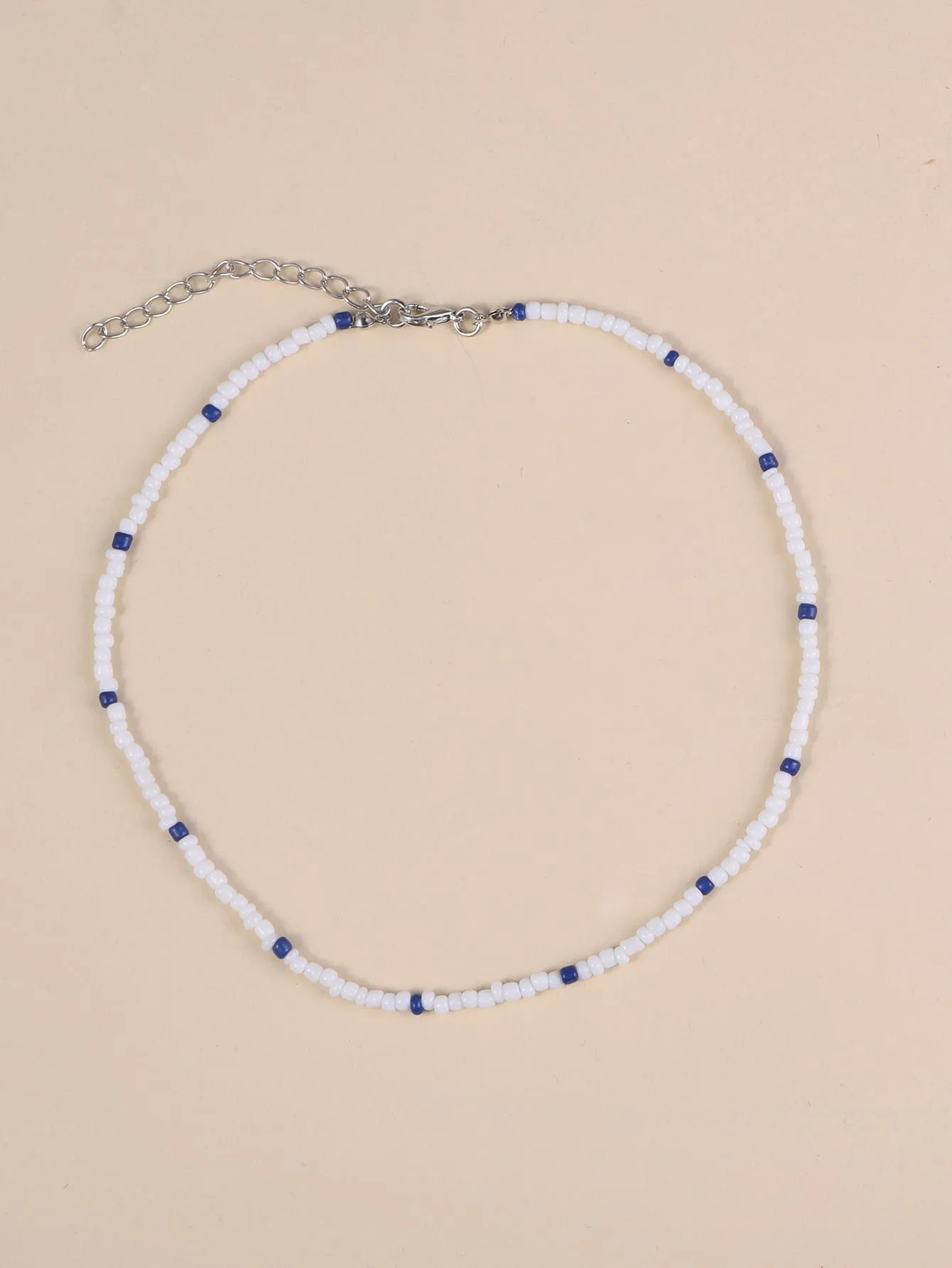 Two Tone Blue and White Beaded Necklace for Women Girls Accessories Jewelry