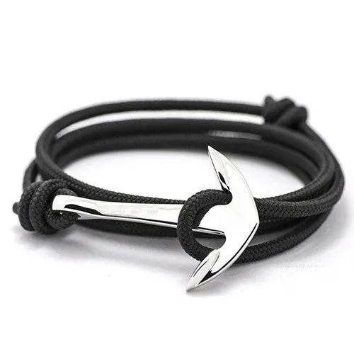 Vintage Jewelry Silver Alloy Anchor Bracelet Men Leather Risers Bracelet for Women&Men friendship bracelets