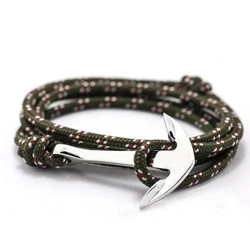 Vintage Jewelry Silver Alloy Anchor Bracelet Men Leather Risers Bracelet for Women&Men friendship bracelets