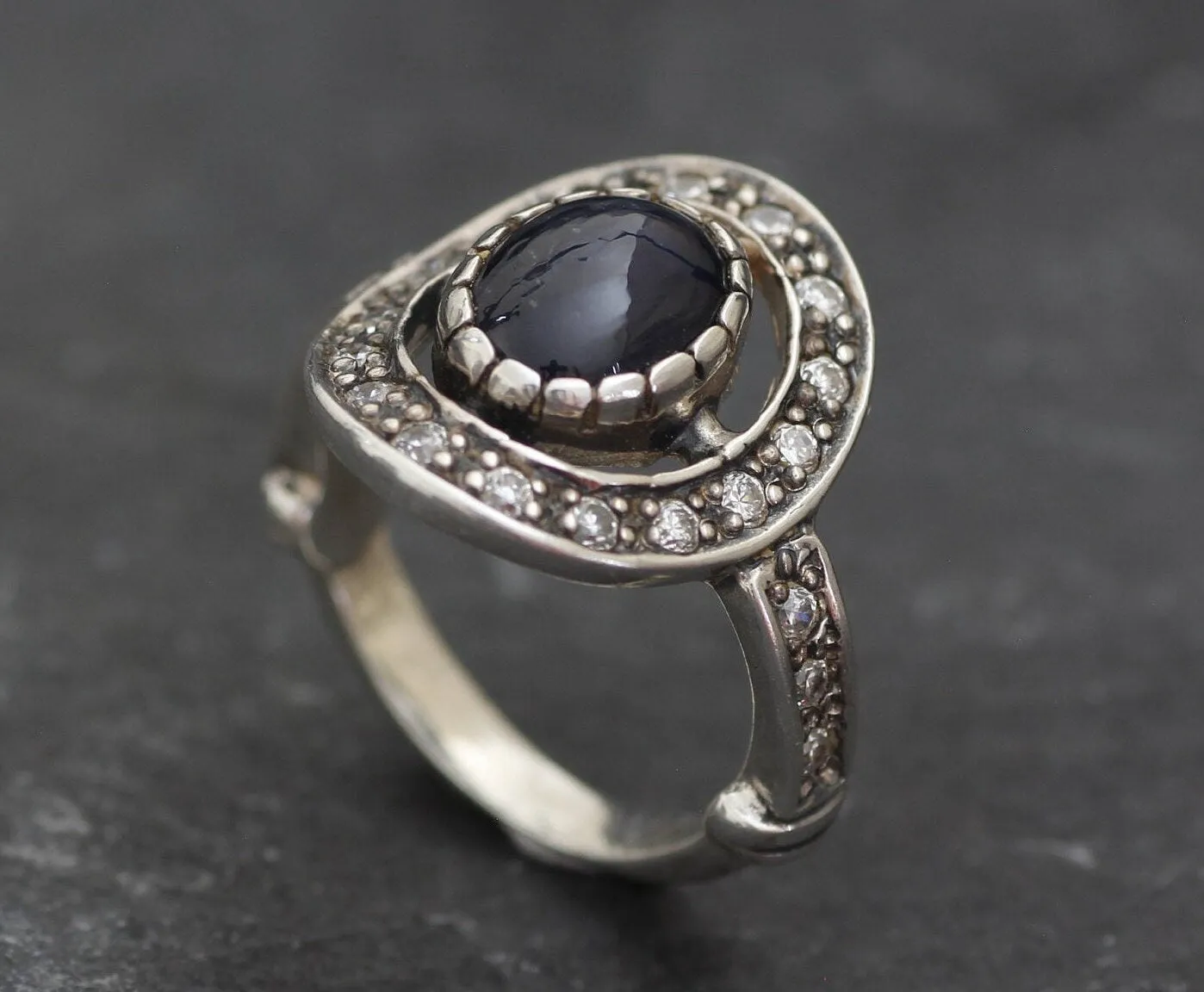 Vintage Sapphire Ring - Natural Sapphire Ring, September Birthstone Ring