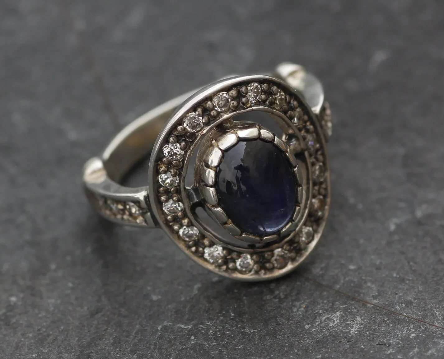 Vintage Sapphire Ring - Natural Sapphire Ring, September Birthstone Ring