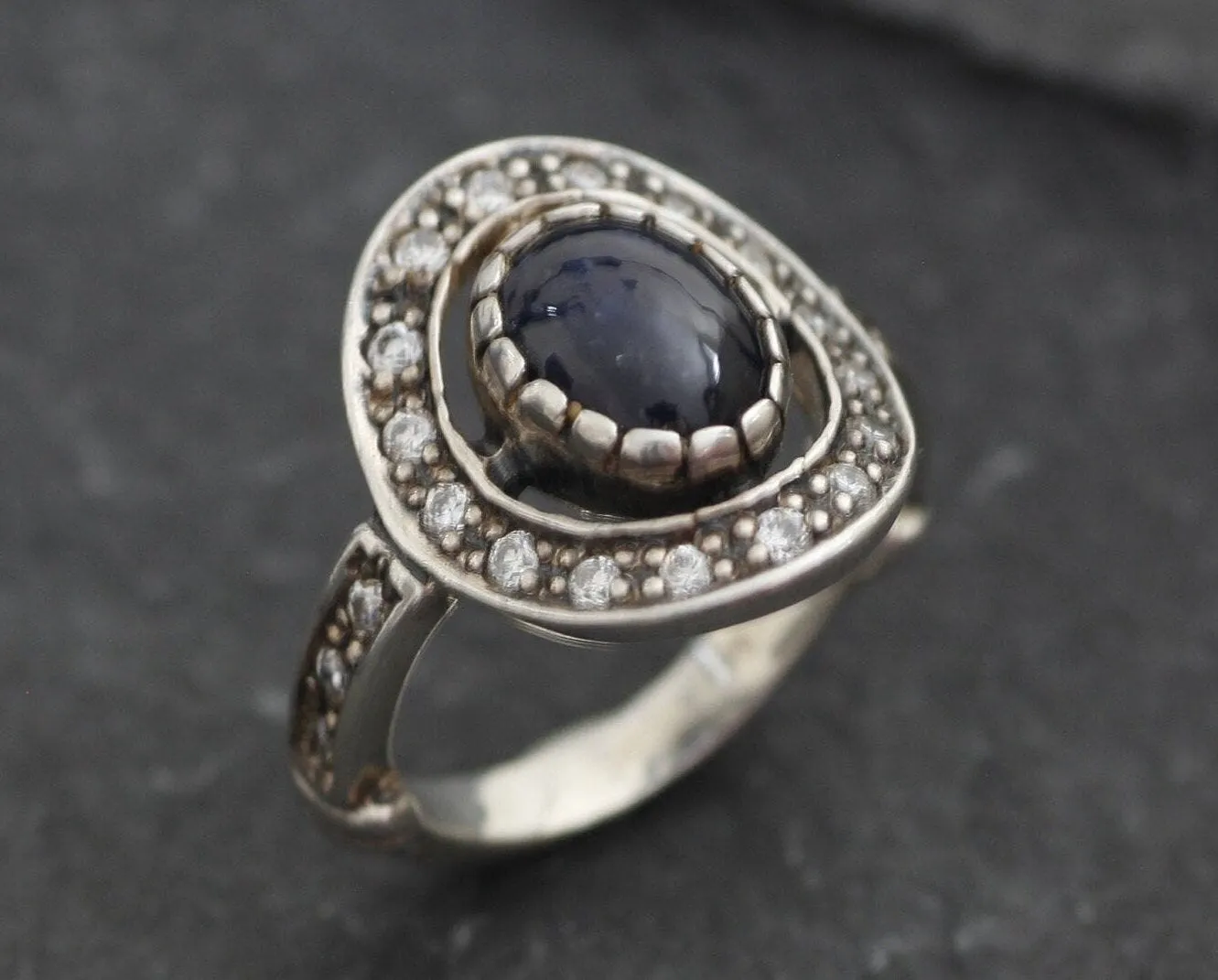 Vintage Sapphire Ring - Natural Sapphire Ring, September Birthstone Ring