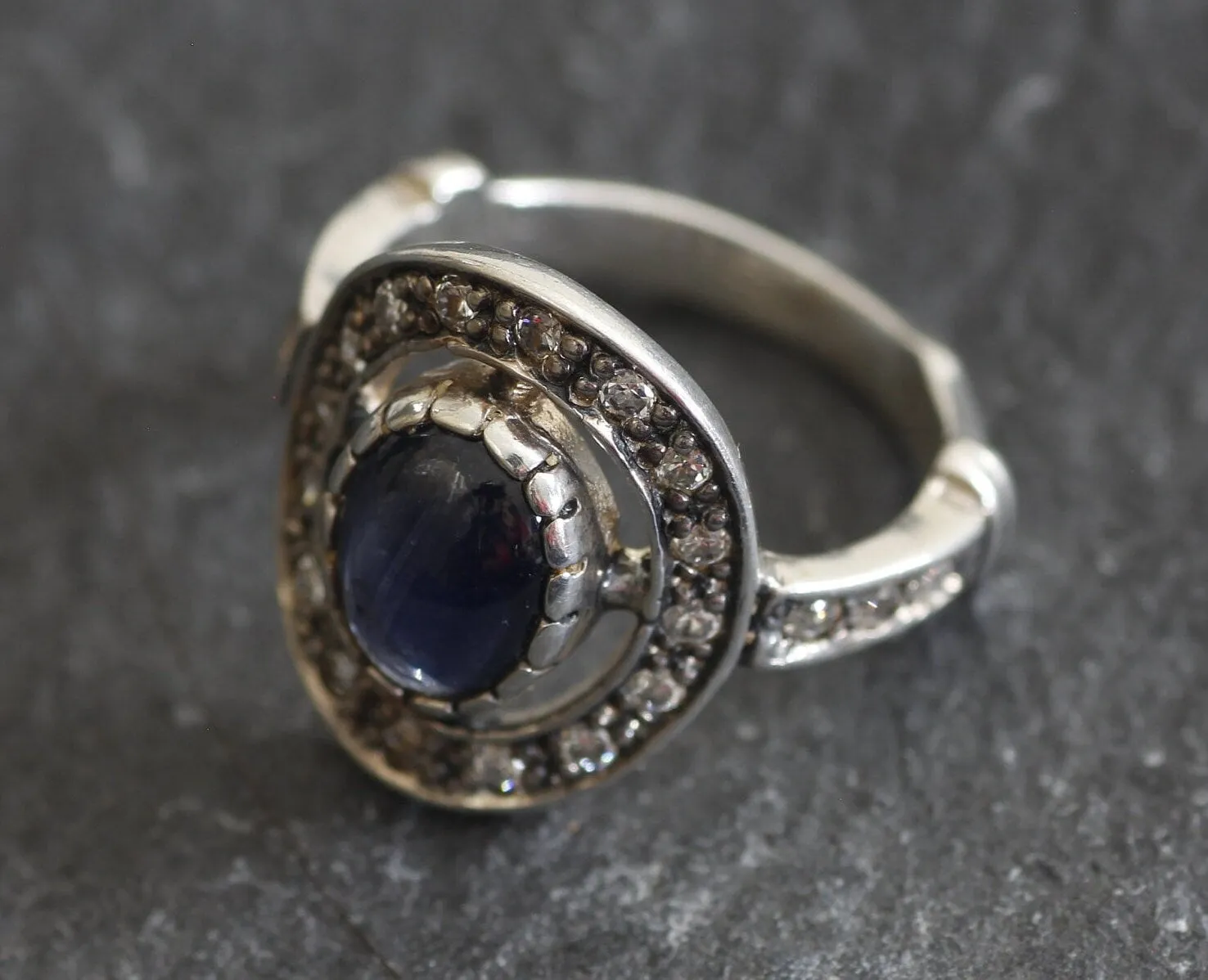 Vintage Sapphire Ring - Natural Sapphire Ring, September Birthstone Ring