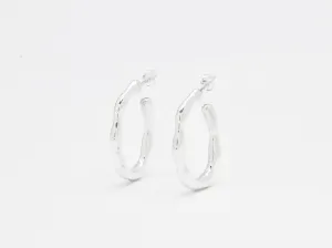 Wavy Hoop Earrings - Round Hoops Earrings - Silver Hoops Earrings