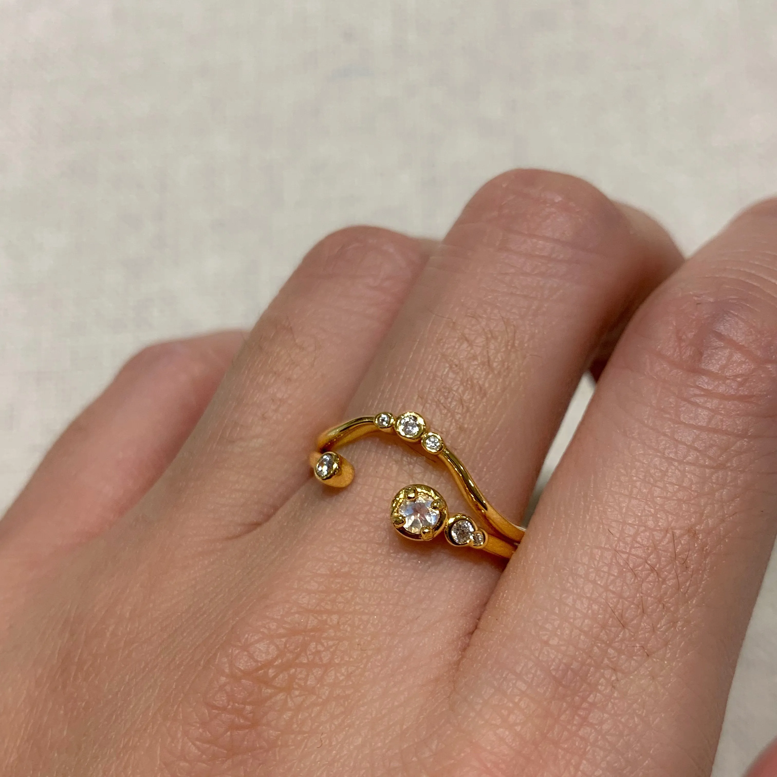 Yellow Gold Aria White CZ Ring